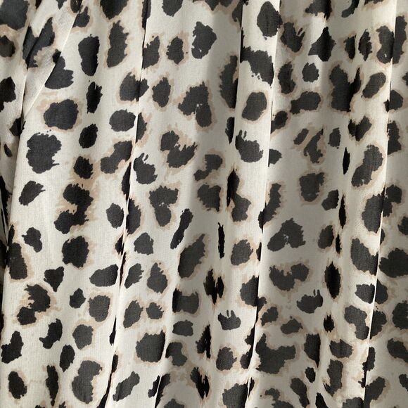 Express Chiffon Blouson Top Womens Small Animal Print Blouse Button Up Boho NWT - Picture 7 of 12